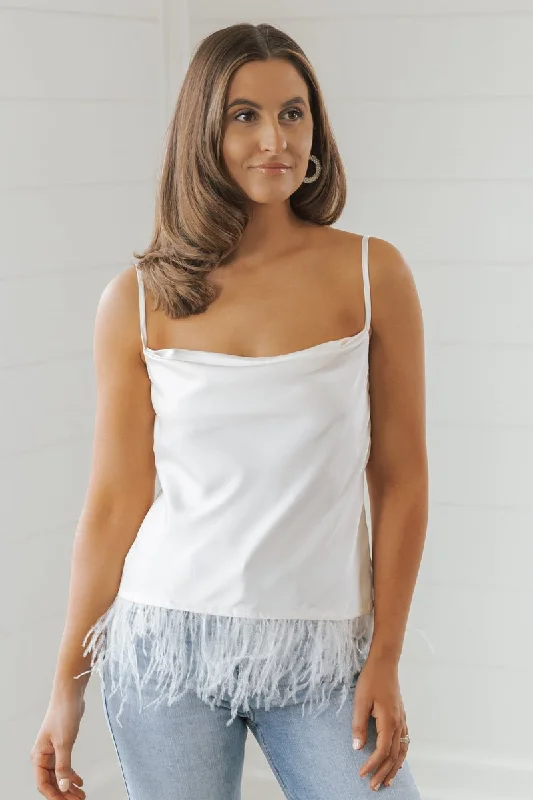 Ivory Cowl Neck Cami Tank Top - FINAL SALE