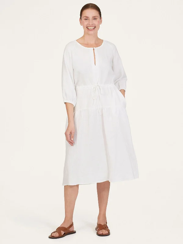 Alana Hemp Midi Dress - White