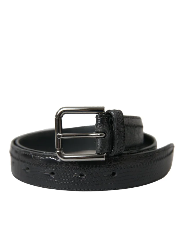 Dolce & Gabbana  Exotic Leather  Metal Buckle Men's Belt