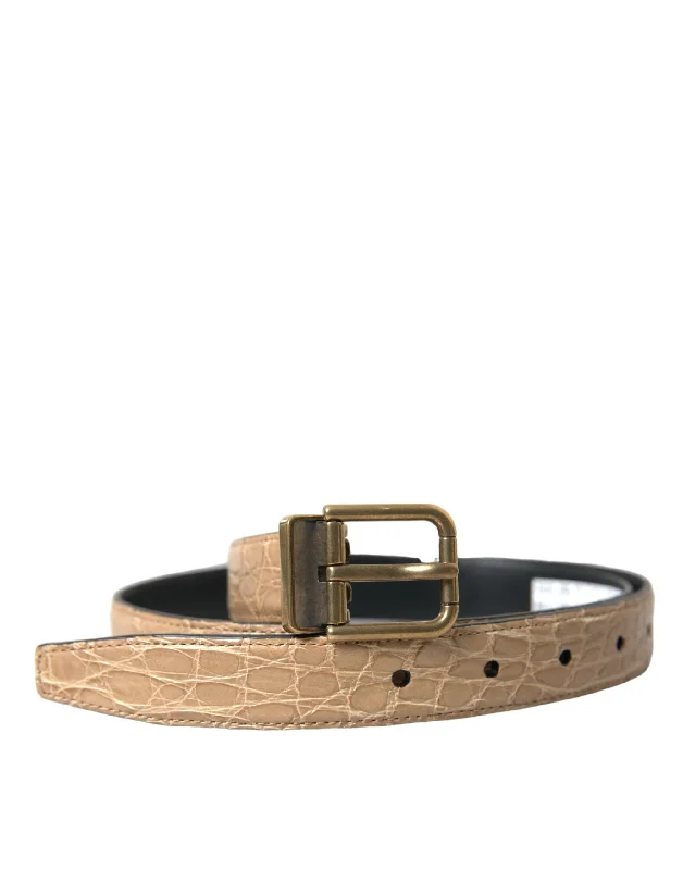 Dolce & Gabbana  Exotic Leather  Metal Buckle Men's Belt