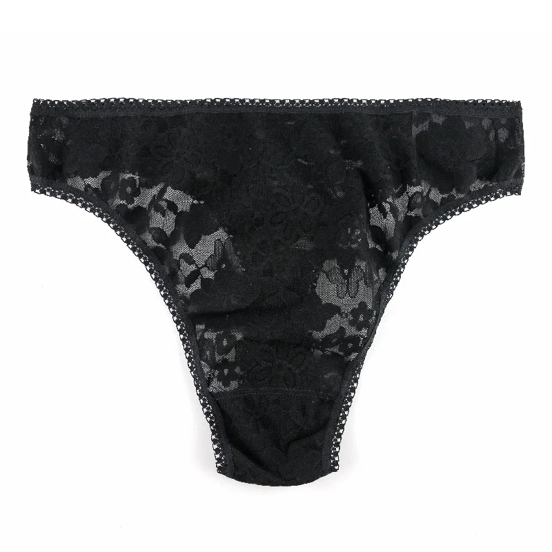 Daily Lace High-Cut Thong | Black