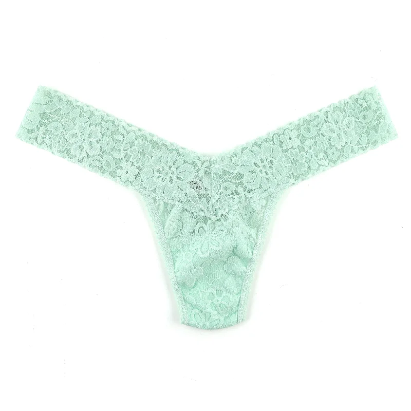 Petite Daily Lace Low Rise Thong | Cool Sage Green