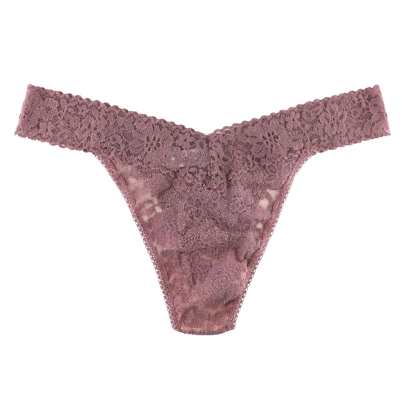 Plus Size Daily Lace Original Rise Thong | Allspice Brown