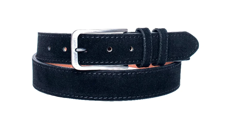 Parma Black Suede Mens Belt