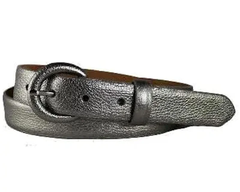 Silver Metallic Skinny Belt