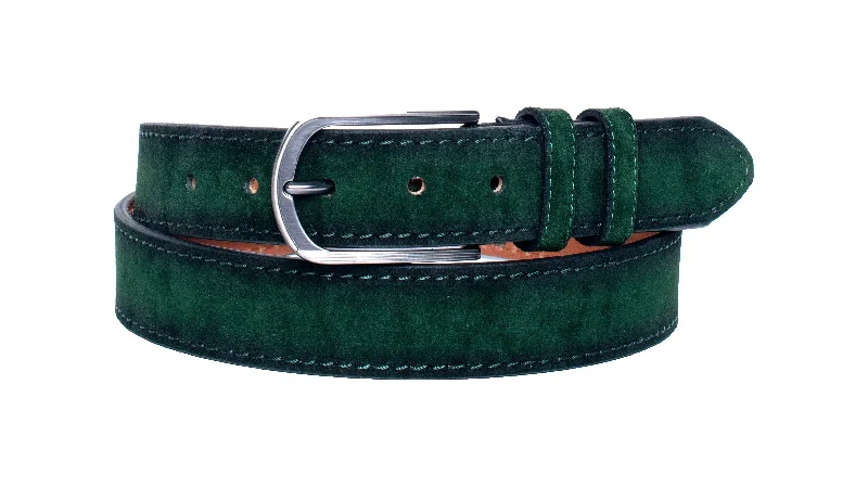 Verona Green Suede Mens Belt