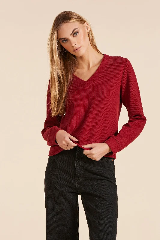 V-NECK CROPPED BOXY TOP