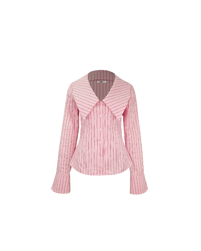 EDDIE SHIRT PINK RED STRIPE