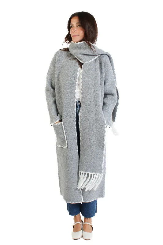 Delaney Grey Scarf Coat