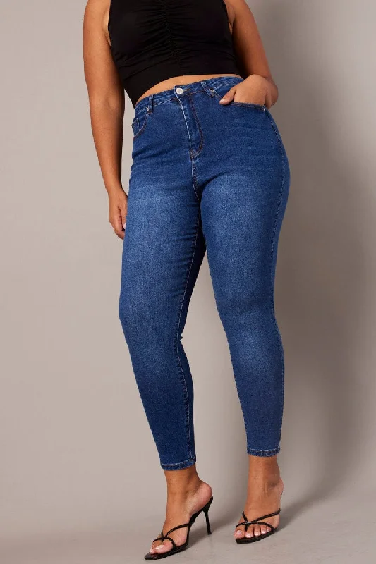 Denim Skinny Jeans High Rise