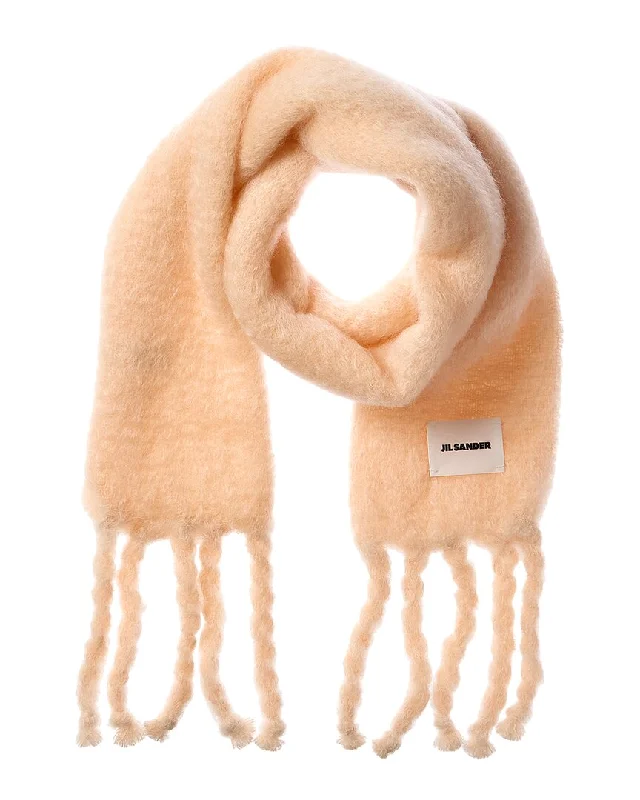 Jil Sander Logo Long Mohair & Wool-Blend Scarf