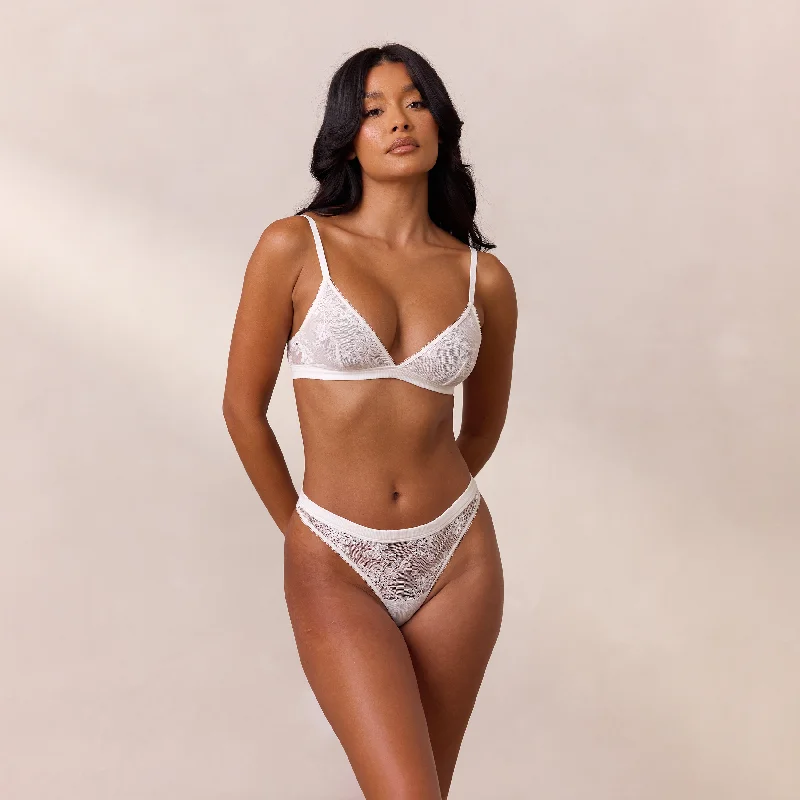 Lace Triangle Bralette - White