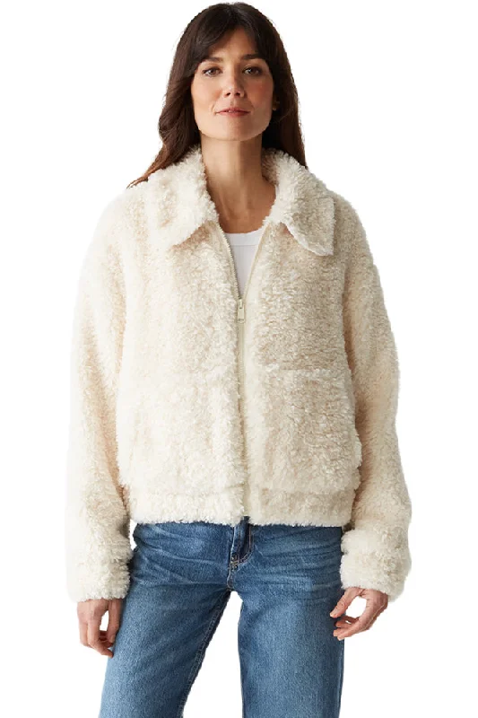 Michael Stars Ziggy Faux Shearling Jacket in Chalk