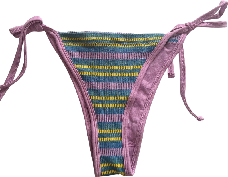 Out From Under Pink Striped Bikini Bottoms UK M