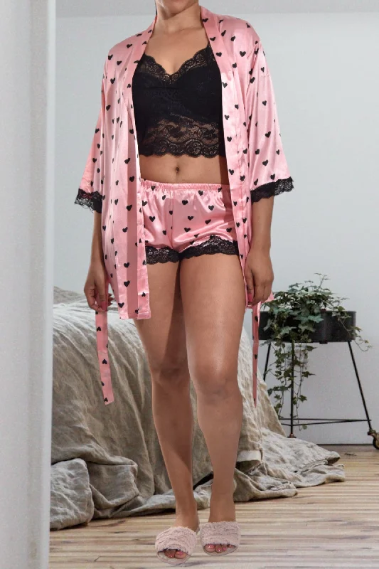 Pink And Black Three Piece Set