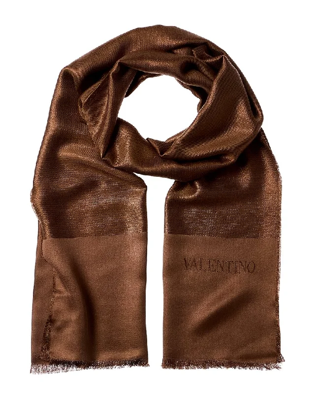 Valentino Logo Silk-Blend Scarf