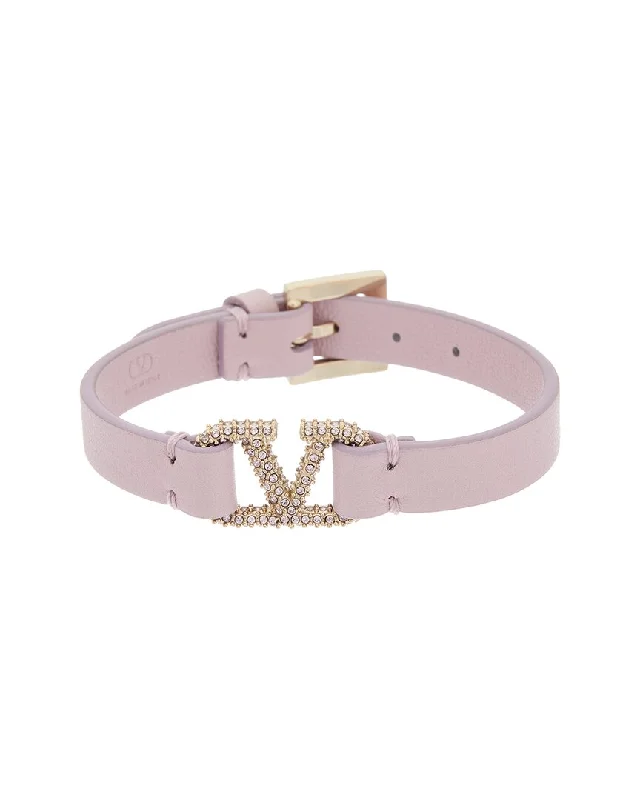 Valentino VLogo Leather Bracelet