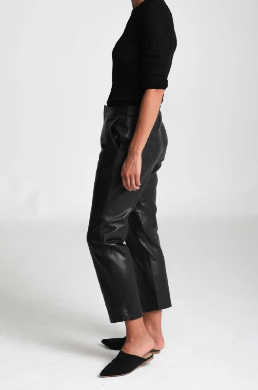 THE LAUREN TROUSER IN BUTTER SMOOTH ITALIAN LEATHER