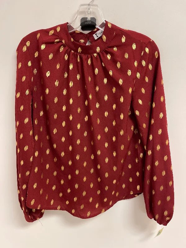 Top Long Sleeve By Clothes Mentor In Gold & Red, Size: S