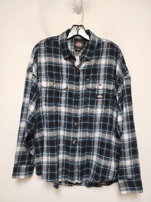 Top Long Sleeve By Clothes Mentor In Plaid Pattern, Size: M