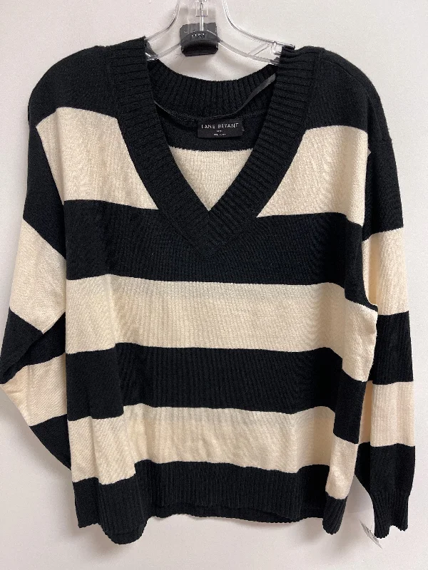 Top Long Sleeve By Lane Bryant In Black & Cream, Size: Xl