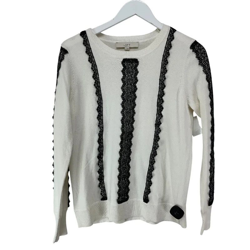 Top Long Sleeve By Loft In White, Size: M