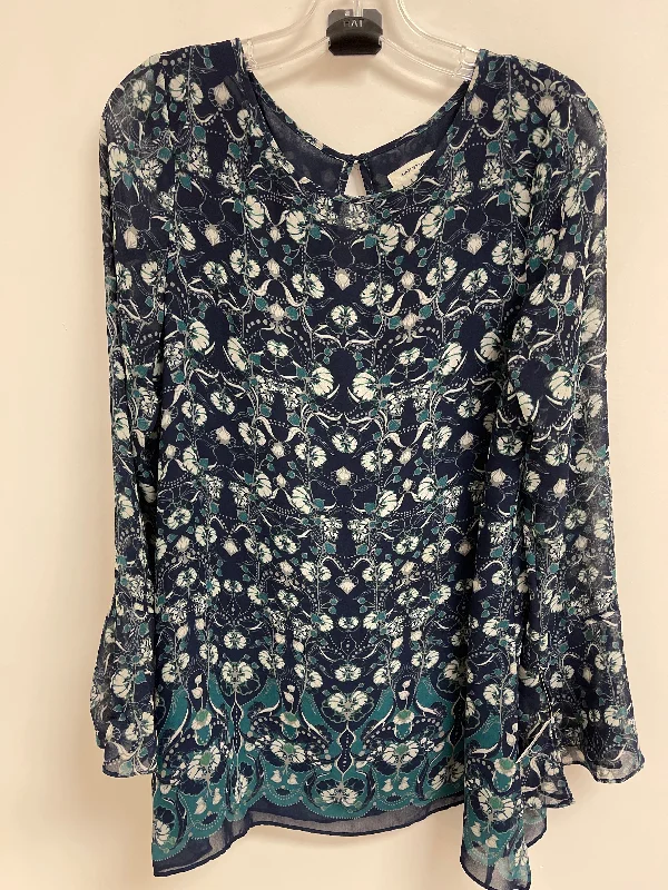 Top Long Sleeve By Max Studio In Navy, Size: M